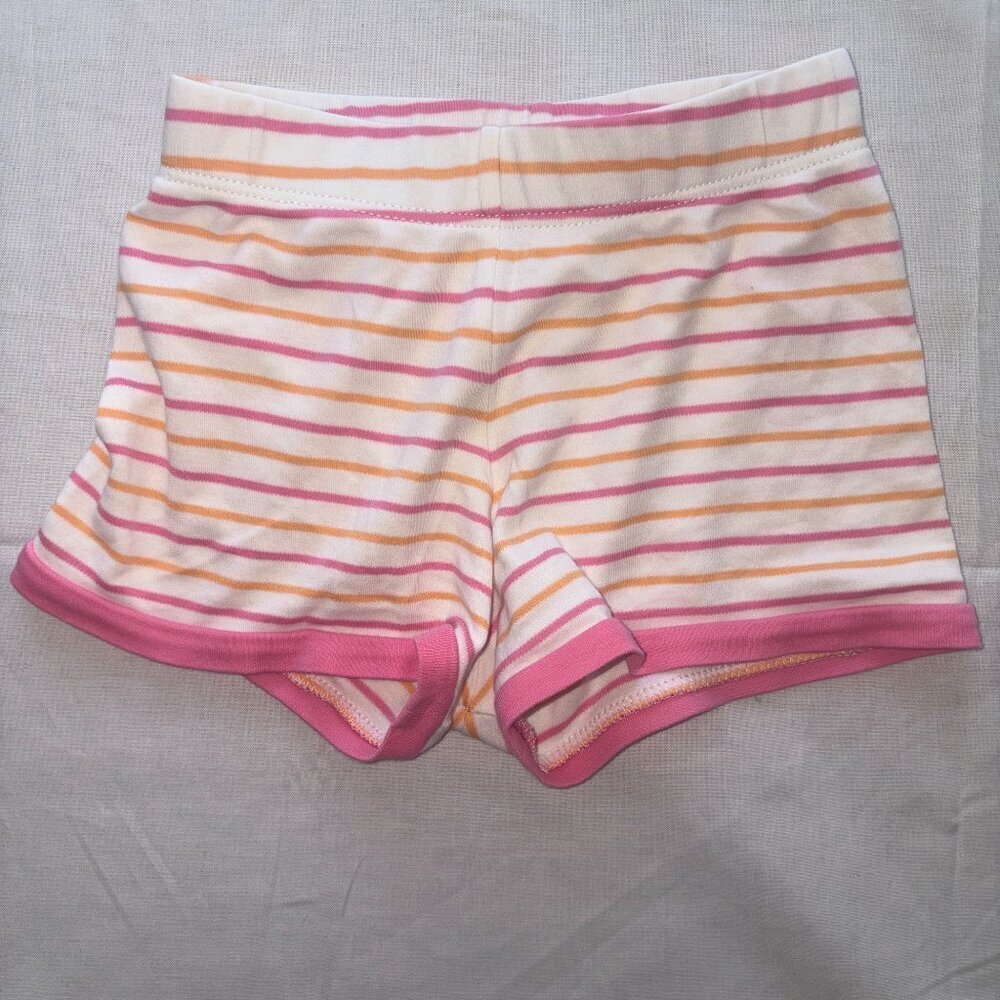 Kids' LAKE Pajama Pima Cotton Stripe Shorts - Size 3 - Pink and Orange